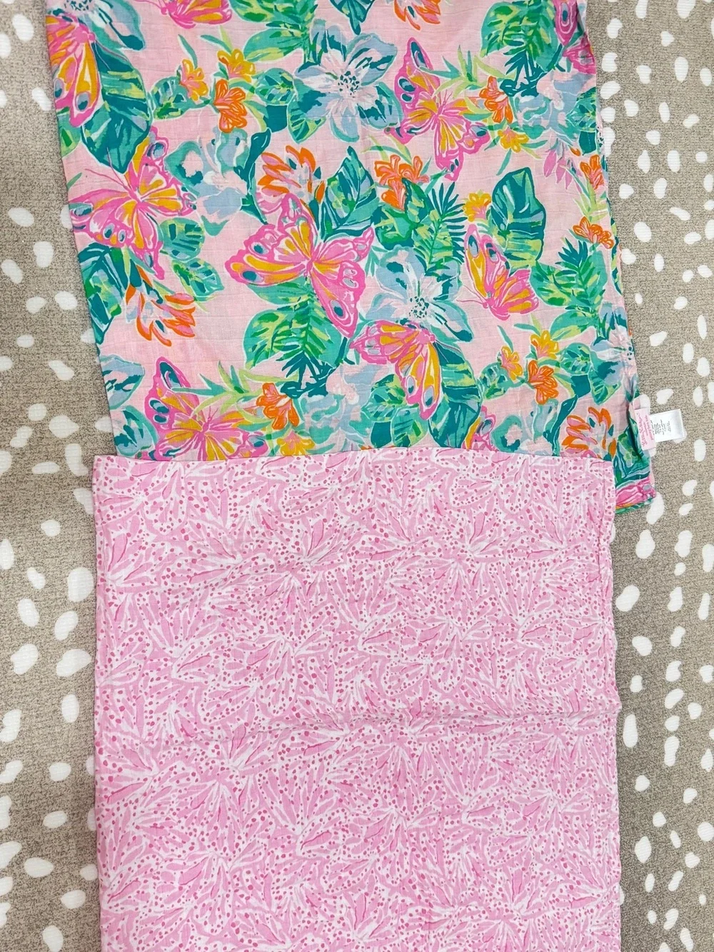 Pottery Barn Kids x Lilly Pulitzer blanket swaddle Isle Be Back cotton baby girl